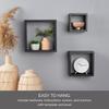 Wood Cube Shelves for Wall Decor Floating Wall Mounted Square Storage Shelf for Bedroom Living Room Kitchen Set of 3