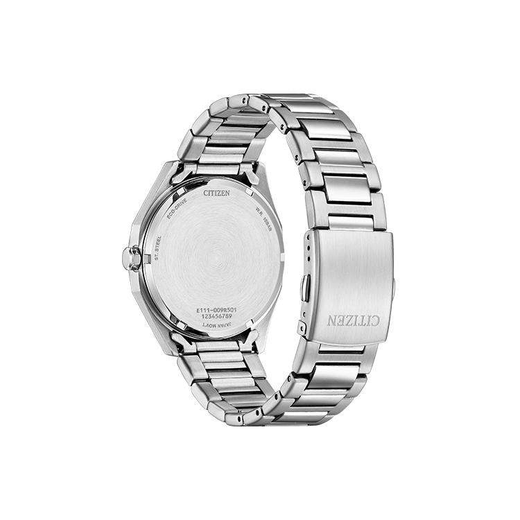 Citizen Кварцевые часы Eco Drive с питанием от света, стальной ремешок, 41 мм, унисекс, зеленый циферблат BM7630-80X