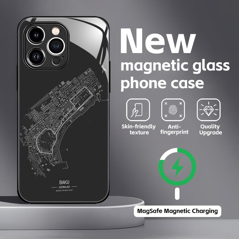 Чехол для телефона с принтом гоночной трассы Формулы-1 для iPhone 16 15 14 13 12 11 X XR XS 8 Plus Mini Pro Max Стеклянный магнитный чехол