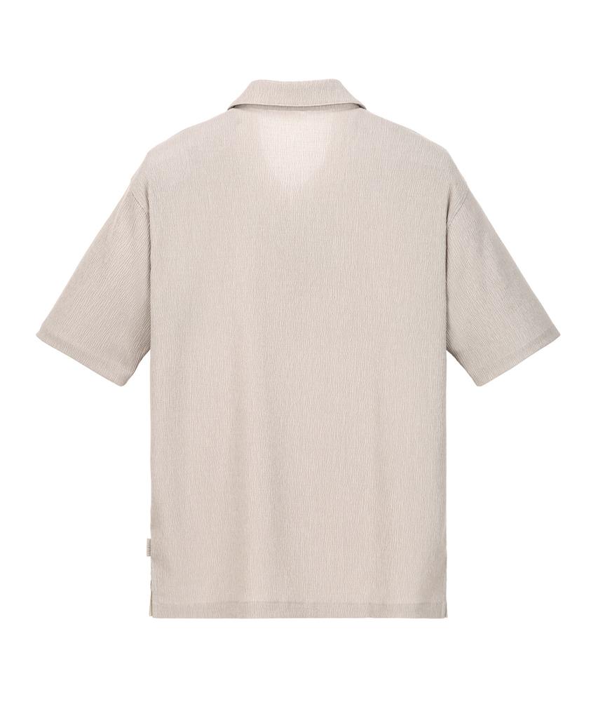 Jilseutyueoteunyuyogmaen Pleated Short Sleeve T-Shirt - Beige (Jnts6B502I2)