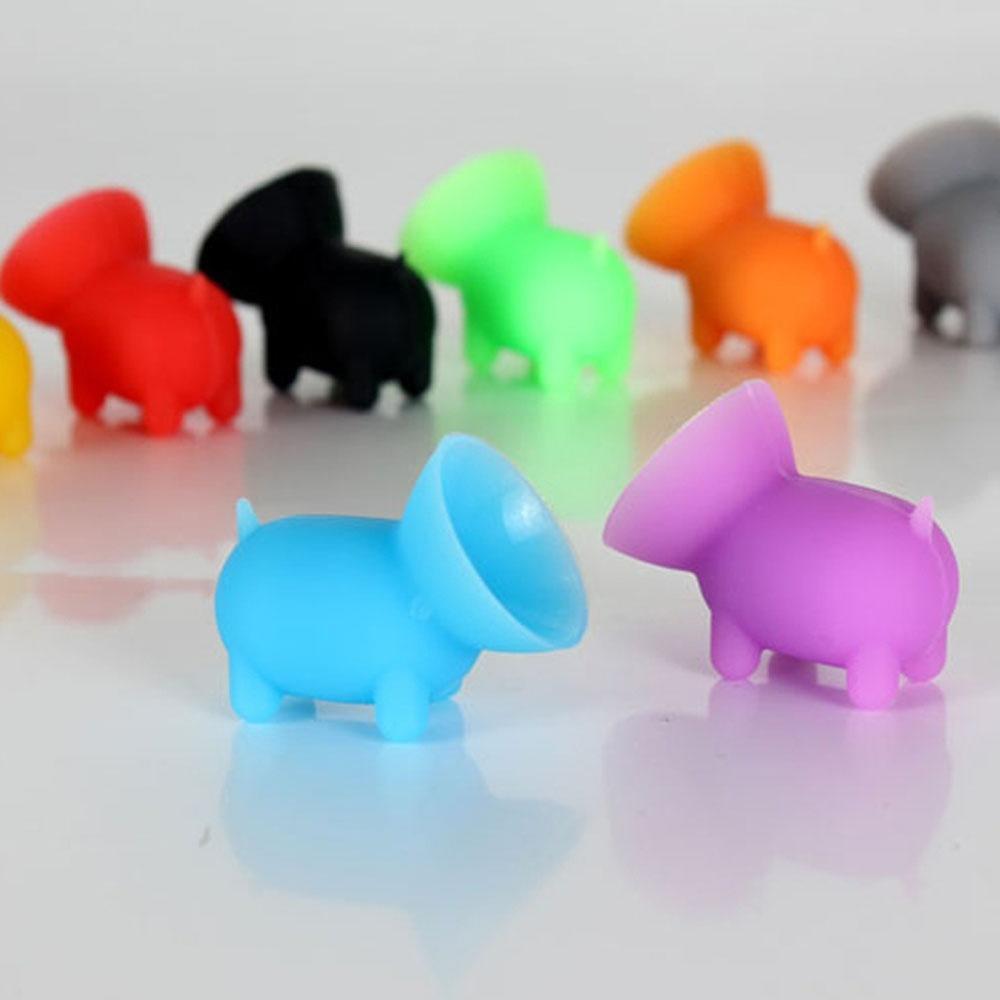 Универсальный милый карамельный цветной поросенок-присоска, держатель для телефона, мини-силиконовый кронштейн для патрона