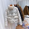 Осень и зима новый легкий пуховик женский короткий воротник стойка однобортный белый утиный пух карман прессованный клей тонкое пальто прилив