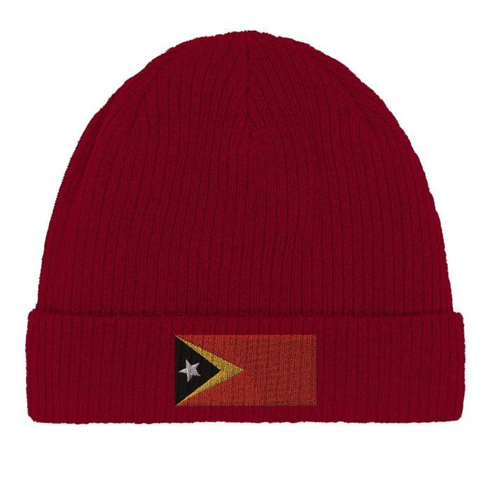 Bonnet Drapeau Timor Oriental En Rouge