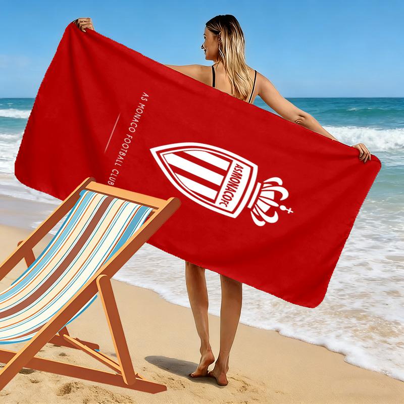 Пляжное полотенце с принтом AS Monaco, Большое мягкое быстросохнущее полотенце для пляжа, кемпинга, плавания