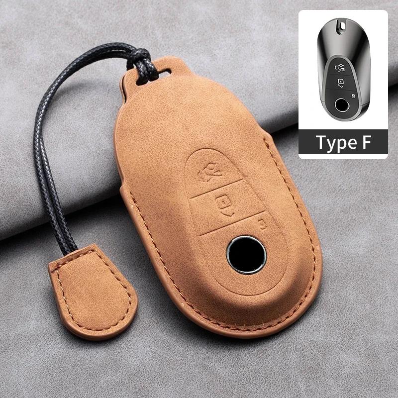 Car Key Cover for Mercedes Benz A C E S G Class GLC CLE CLA W177 W205 W213 W222 X167 AMG Leather Car Key Protective Cover
