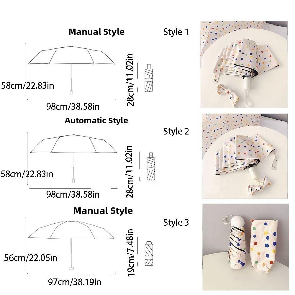 Прекрасный виниловый автоматический зонт с защитой от УФ-лучей, ветрозащитный, в горошек, портативный, мини, прочный, складной зонт для студента