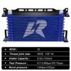 AN10 10Row Aluminum Oil cooler W/ 262mm Mounting Bracket Kit Trust Type  7/8"-14 UNF accessories for vehicles Black/Blue