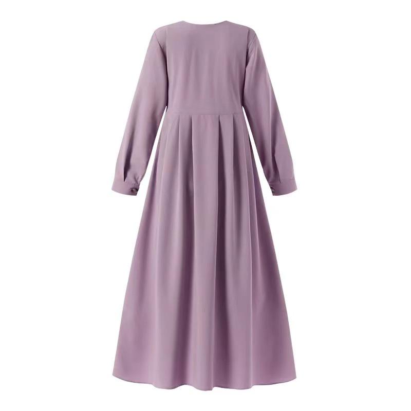 Plus Size Loose Long Robe Dress for Spring and Autumn - Elegant Commuter Fashion