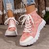 Fashion Canvas Women Sneakers Trend New Sports Running Lace-up Casual Women Shoes Walking Flats Designer Autumn Embroidery Craft