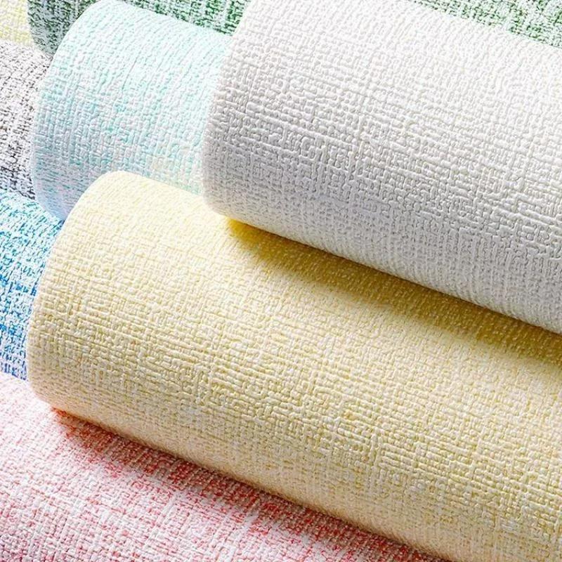 3D Сделай сам Утолщенные Водонепроницаемые Устойчивые к плесени Самоклеящиеся Изоляционные Обои Лен Однотонные Наклейки Ремонт Наклейки на стены