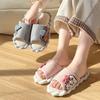 Милые мультяшные льняные тапочки женские на все сезоны домашние комнатные парные деревянный пол нескользящая мягкая подошва хлопковые и льняные тапочки мужские