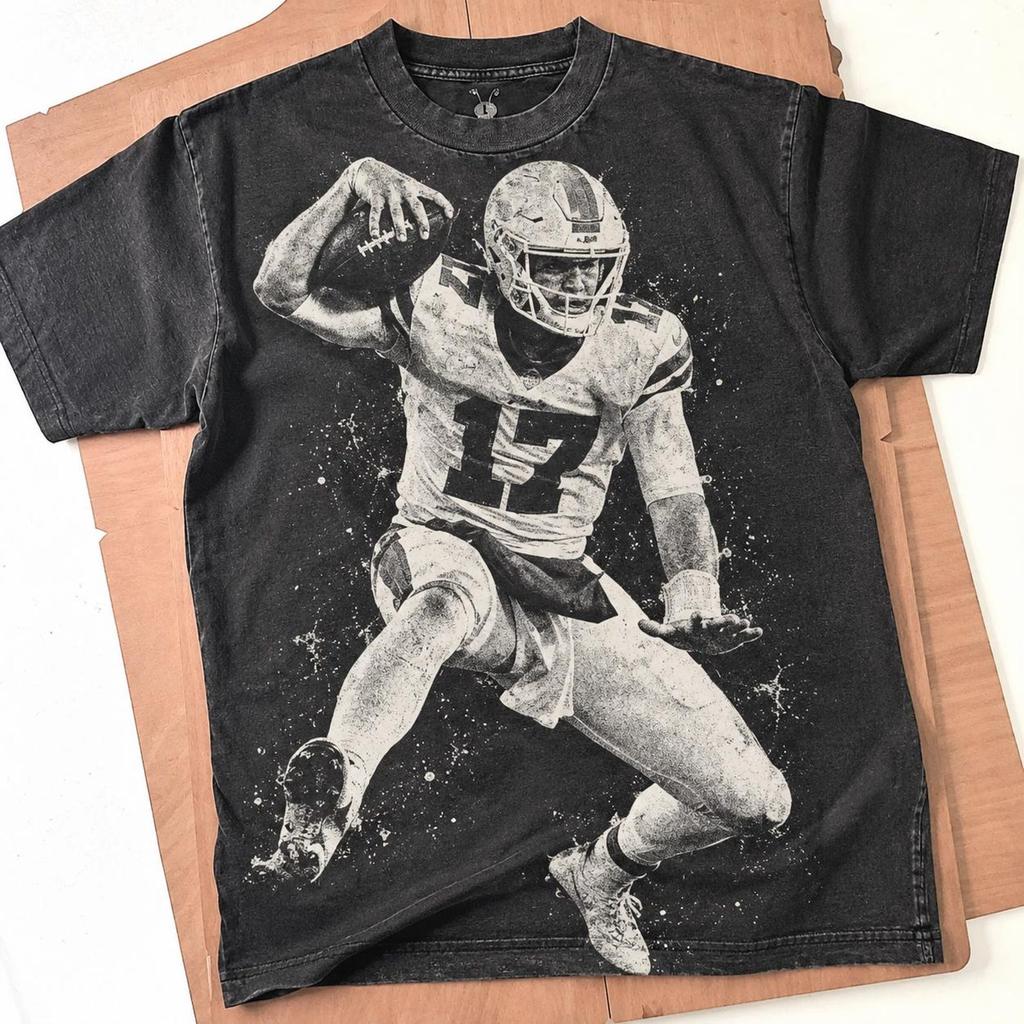 Josh Allen — QB1 #17 Retro 90s Graphic T-Shirt , Vintage Football Tee, Gameday Fan Shirt (DTG Print)