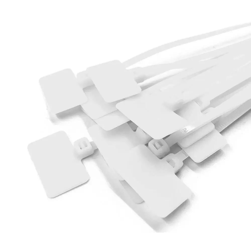 100 шт. Пластиковые маркеры-бирки, бирки-этикетки, самозакрывающиеся кабельные стяжки, нейлоновые стяжки, цветные бирки
