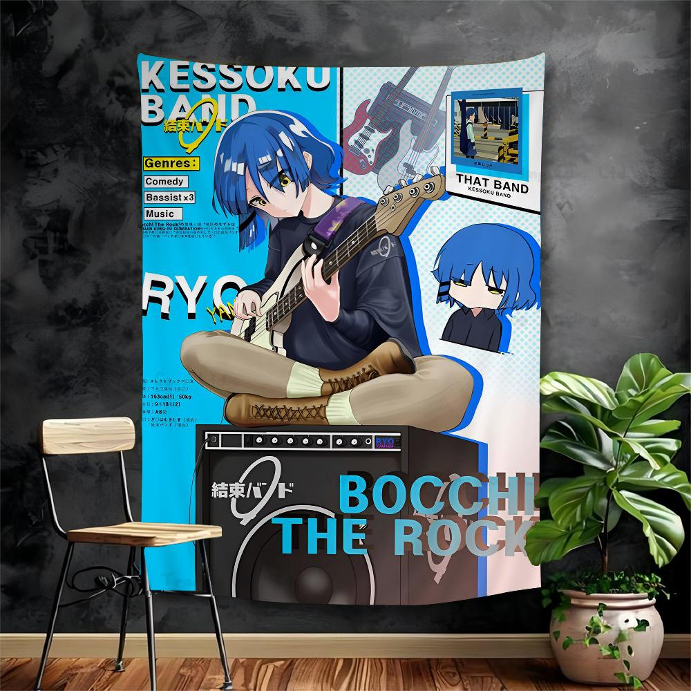 Аниме Певица BBocchi The RRock Мультяшный Гобелен Хиппи Цветочные Настенные Ковры Декор Комнаты Общежития Арт Домашний Декор