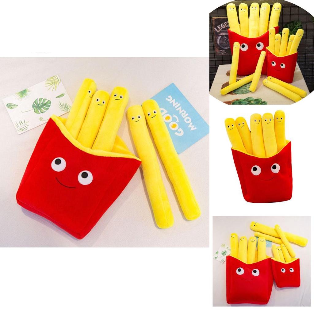 Adorable And Comfortably Plush Cute French Fries Stuffed Toy And Pizza Cushion