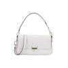 MK Bradshaw Однотонная плетёная сумка-багет на клапане с логотипом-буквой на цепочке, кожаная, на плечо, маленькая женская сумка, белый 30S1L2BL1T-LT-CREAM