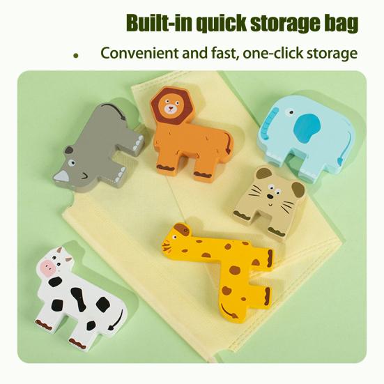 1 набор деревянных блоков для игры в наложение кубиков, игра-головоломка «Животное», «Мини-человек», игра-баланс, для дошкольников, мальчиков и девочек