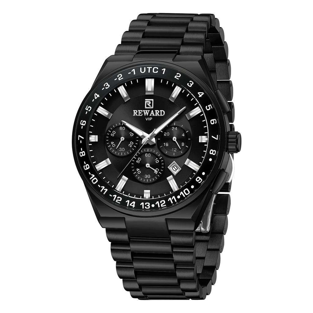 REWARD New Model Men's Watch Luxury Chronograph Business Wristwatch Solid Stainless Steel  High Quality Watch for Men