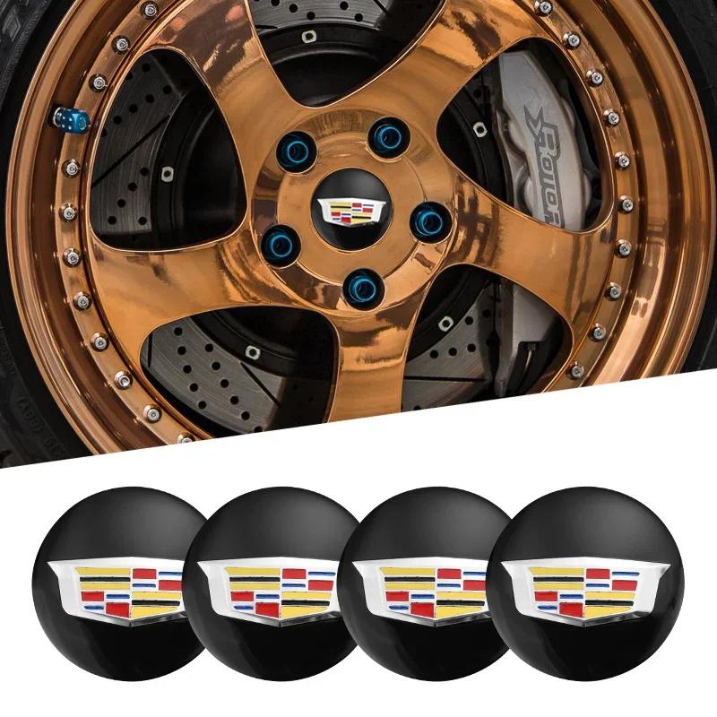 60/65 мм Наклейки-эмблемы на центральные колпачки колес автомобиля для Cadillac ATS CTS DTS STS SLS SLR XLR Seville Tiburon CT6 Escalade Аксессуары