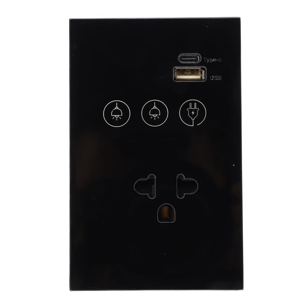 Smart Wall Outlet 2.4G WiFi Touch Light   Voice Remote Control Smart Plug with USB and Type C   Port for  