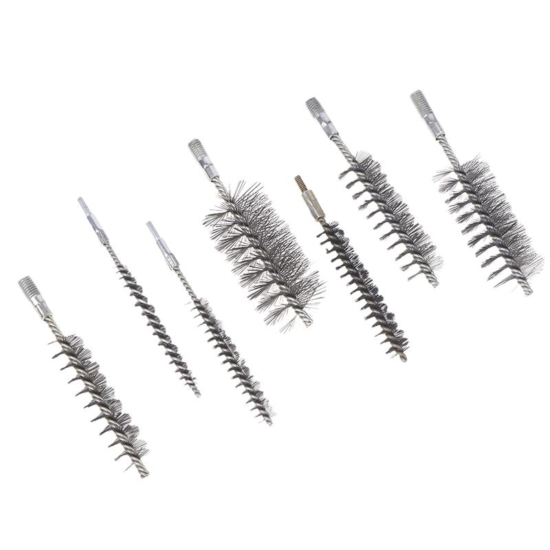 1 шт. Щетка для чистки дымохода, полировка труб, 10-50 мм, резьбовая проволочная щетка, металлическая ручка, щетка из нержавеющей стали