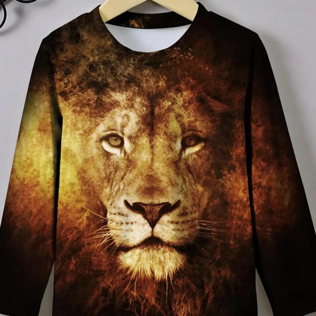 Винтажная мужская футболка с длинным рукавом, рубашки с 3d принтом, модные мужские футболки с короткими рукавами и изображением волка, уличная одежда большого размера, футболки