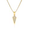 Horus Eye Ankh Spearhead Pendant Stainless Steel Necklace with Carbon Fiber Inlay Titanium Steel Mens Jewelry