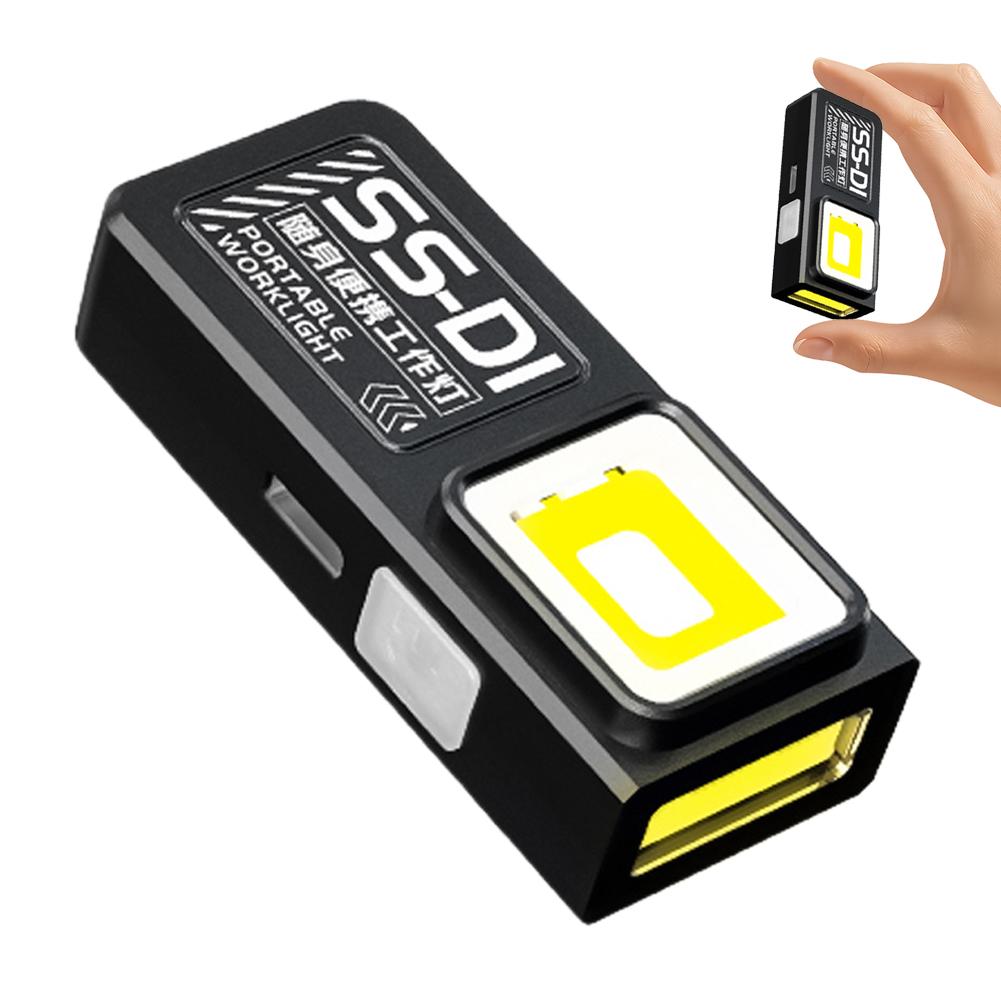 2Pcs/Set Mini LED Keychain Flashlight USB Rechargeable Work Light Waterproof Portable Torch For Camping Pocket Lamp