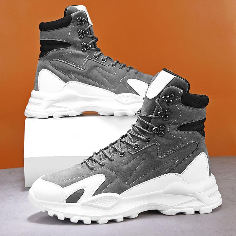 2024 Spring Man Casual Shoes Fashion Comfortable Breathable High Top Sneakers For Men Outdoor Non Slip Mens Ankle Boots Platform