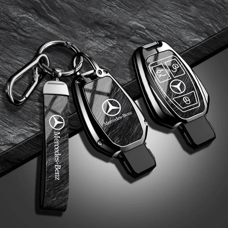 Автомобильная наклейка Для Benz Сплав цинка Защита ключа автомобиля Чехол для ключа Крышка Оболочка Для Mercedes Benz B C E Класса GLS GLA GLK GLC CLA AMG W20
