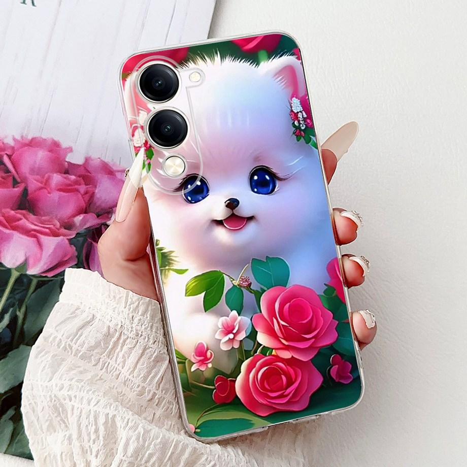 Для Vivo Y29s Y29 4G 5G / Vivo Y04 4G Задняя крышка Девчачий Модный Цветок Бабочка Рисунок Чехол Мягкий ТПУ Прозрачный Тонкий Силиконовый Чехол