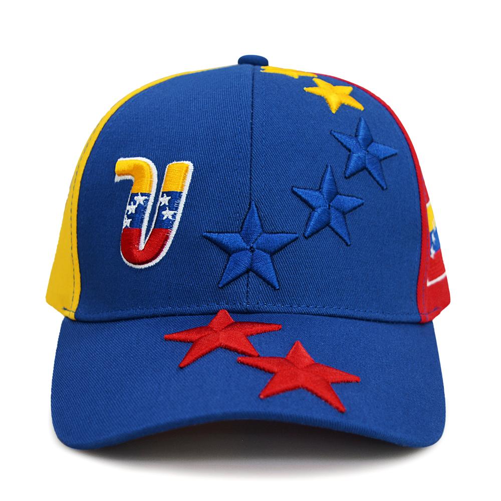 Новые Дизайнерские Кепки Венесуэлы Gorras Хлопковый Твил Бейсболка Вышивка Логотип с 7 Звездами Венесуэла Спортивная Кепка Женские Мужские Кепки
