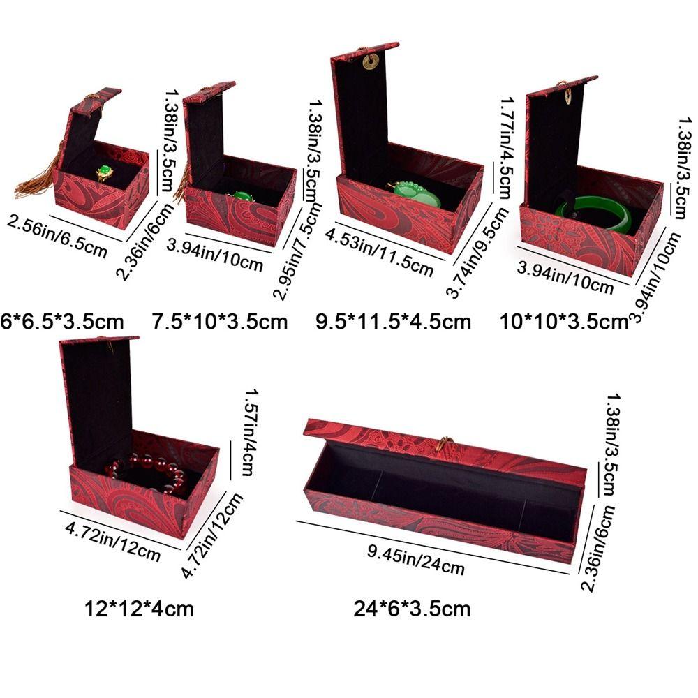 Linen Jewelry Packaging Box Chinese Style Jewelry Display Box Bracelet Storage Box Necklace
