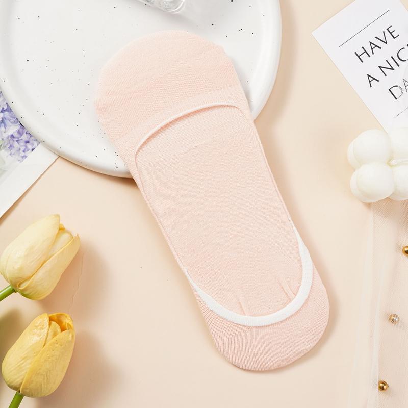 Женские невидимые носки-лодочки, летние силиконовые нескользящие модные носки до щиколотки, низкие женские однотонные хлопковые дышащие носки