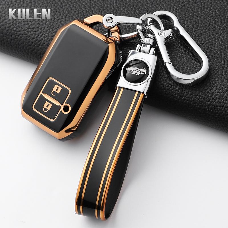 Fashion Tpu Car Remote Key Case Cover For Suzuki Ertiga Swift Wagon R 2 Button Protected Keychain Shell Fob Accessories