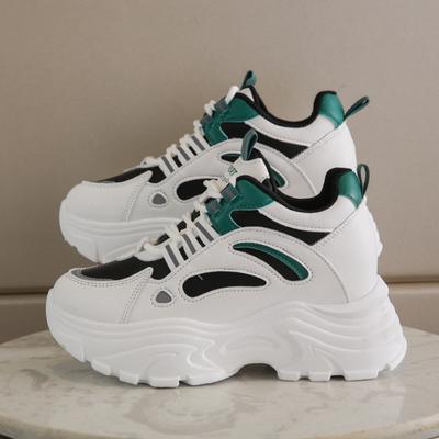 Разноцветные женские кроссовки на толстой платформе 2024 года, весна, дышащая вулканизированная обувь, женская обувь на шнуровке, толстая подошва, для ходьбы, женская