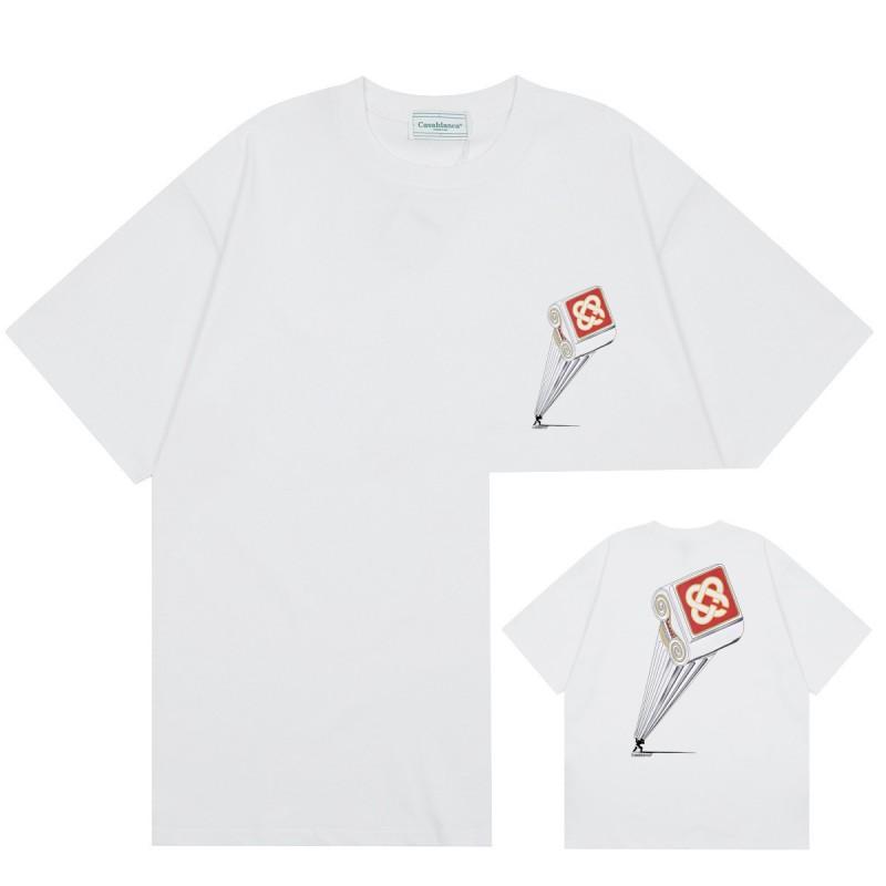 Men Women Streetwear Short Sleeve T-Shirt With Geometric Letter Print Loose Fit Cotton Tee Casual
