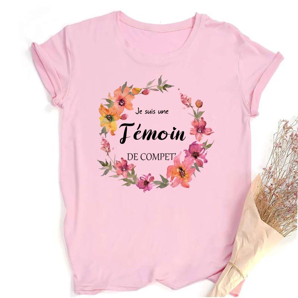 Футболка с цветочным принтом Temoin, футболка для девичника, одежда для свидетелей на свадьбе, топ для подружек невесты, свадебный наряд, футболка