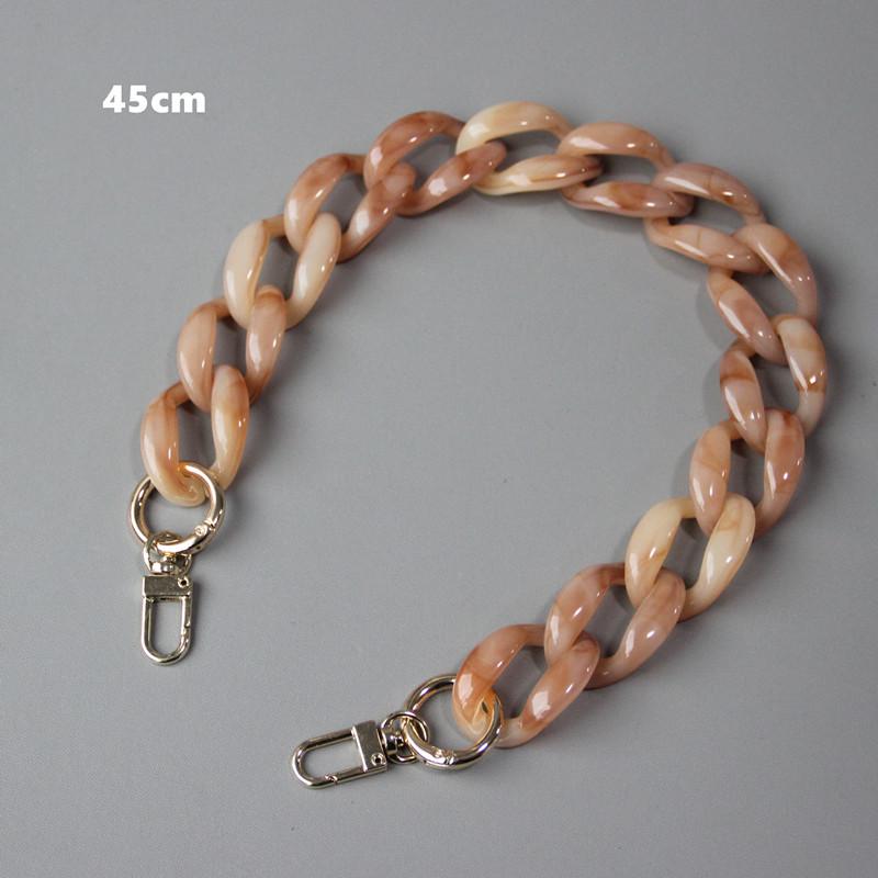 DIY New Fashion Woman Bag Accessory Detachable Replacement Blue Pink Brown Acrylic Chain Luxury Strap Resin Shoulder Clutch Chain