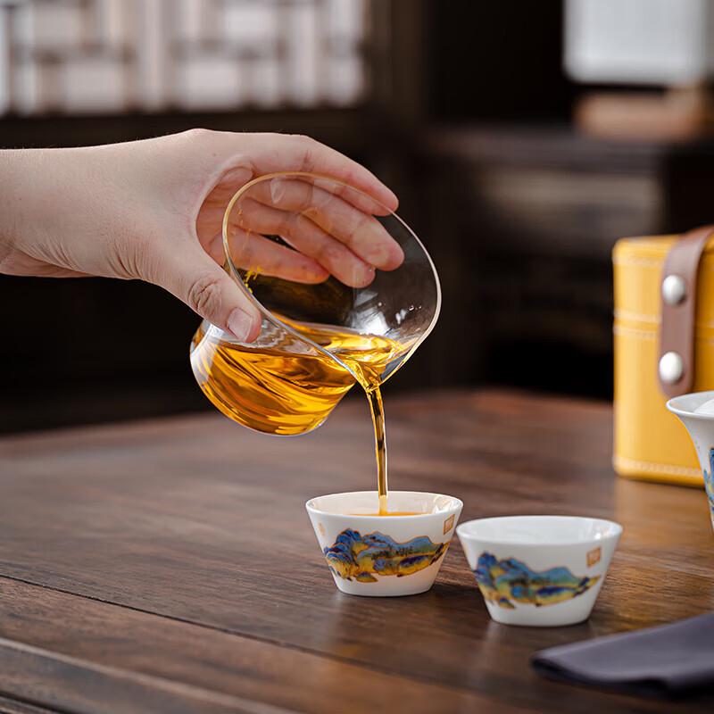 Qianli Jiangshan Белоснежный Фарфоровый Портативный Дорожный Чайный Набор