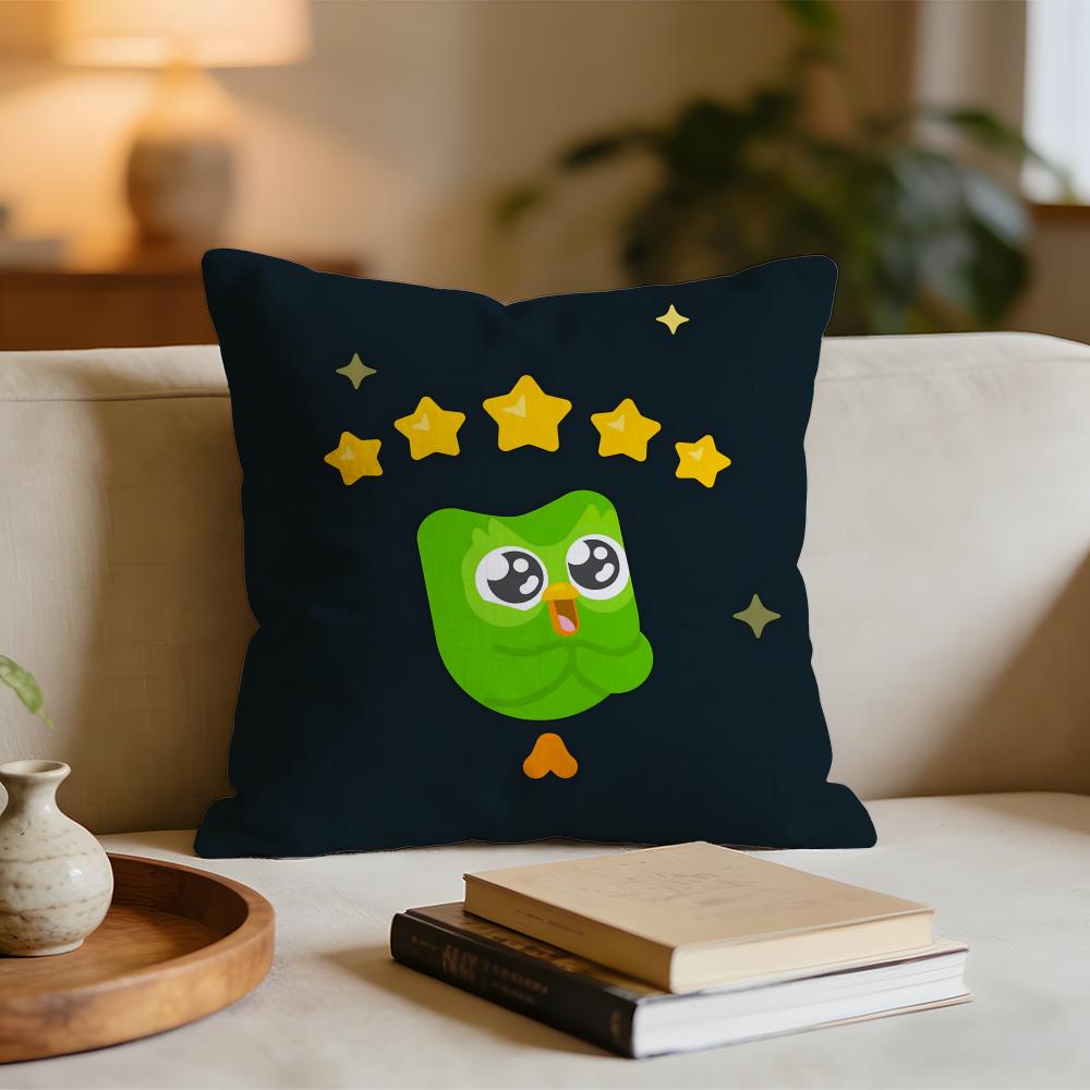 Cute DDuolingos Cushion Cover Short plush pillowcase for bed sofa carwashable