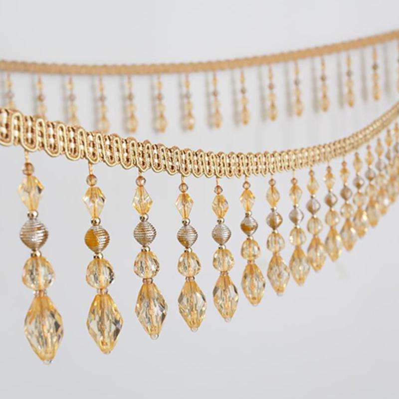 1/2/3M Шторы Отделка Кристалл Бусины Украшения Кружева Кисточки Аксессуары Подвеска Шар Тыквенные Бусины Декор Край Лента Обивка