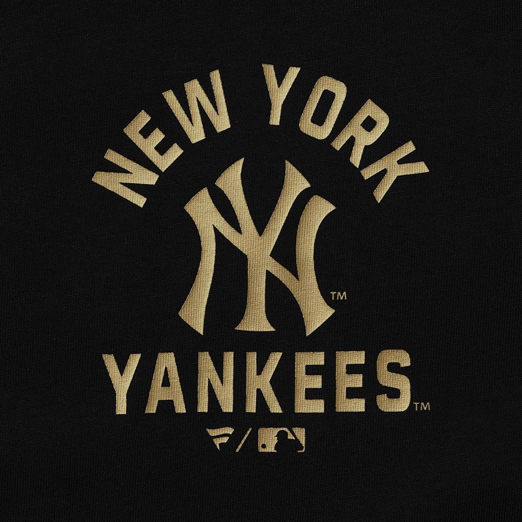 Fanatics MLB Standard Gold Print Logo Tee, New York Yankees, ML0325FW01, Black (BLK_NY)