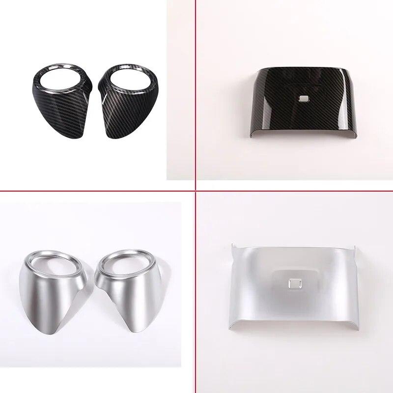 ABS углеродное волокно для Alfa Romeo Giulia 2017-автомобильный задний ряд кондиционер вентиляционное отверстие крышка отделка авто аксессуары для интерьера