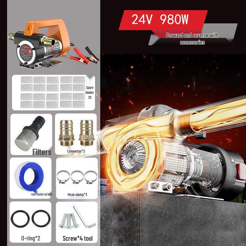 Electric Diesel Fuel & Kerosene Transfer Pump - 12V/24V/220V Self-Priming Oil Transfer Device