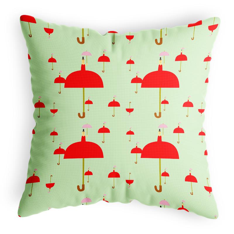 Маленькая свежая наволочка Многоцветная мультяшная милая детская наволочка на подушку для стула Квадратная дофаминовая бархатная наволочка