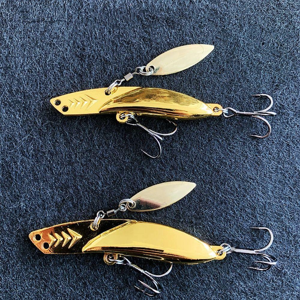 Silver Gold Metal VIB Lure Metal Artificial Bait Fishing Accessories Sinking Spinner Spoon  Fishing