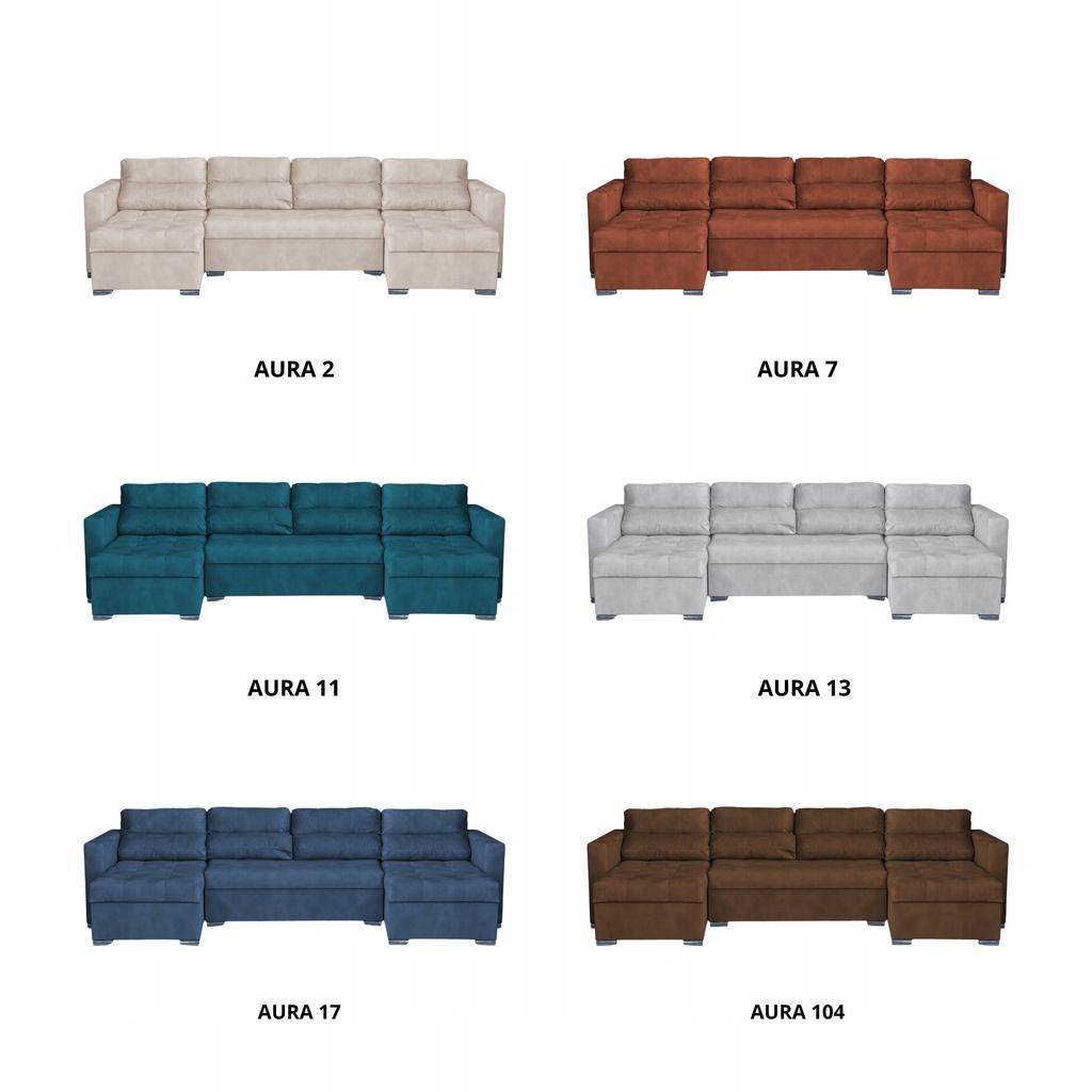 Varius BIG Corner Sofa Bed with Sleeping Containers Family Furniture Turquoise