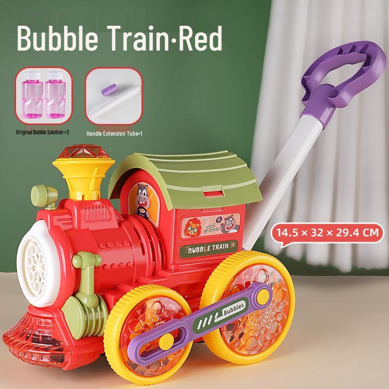 Automatic Leak-Proof Little Train Bubble Gun Push Cart – Kids' Toy Sensation