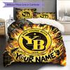 Custom Name BSC Young Boys Pattern Bedding Quilt Set  Home Decoration  Gift (1 * duvet cover + 2 * pillowcase  without core)